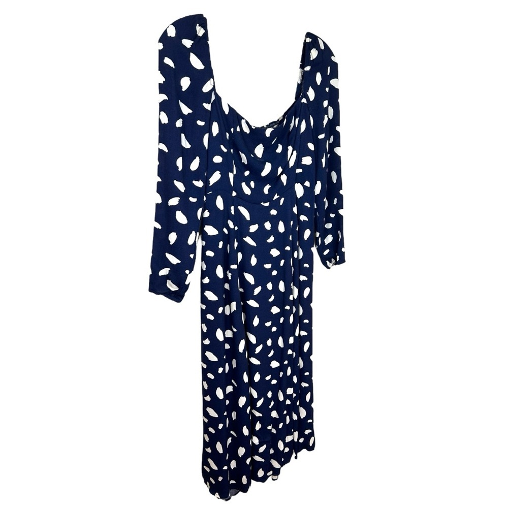 Reformation - Women’s ‘Sigmund’ Midi Dress in Splatter Print - Navy Blue, Size 2 - Picture 5 of 17